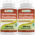 2 Pack Best Naturals Chromium Picolinate 200 Mcg 240 Tablets