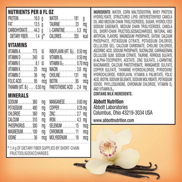 1.5 Cal, 24 Count, Complete, Balanced Nutrition Formula for Ages 14+ with GI Conditions, with 16G Protein and Prebiotics, for Oral or Tube Feeding, Vanilla, 8-Fl-Oz Carton