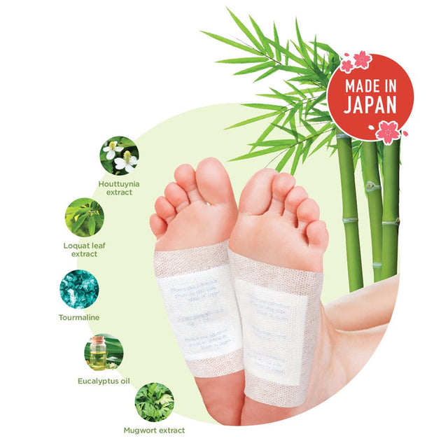 Jueki Detox Foot Pad - Shea Butter with Bamboo Vinegar Detox Patch (8 Pads/4 Pairs)
