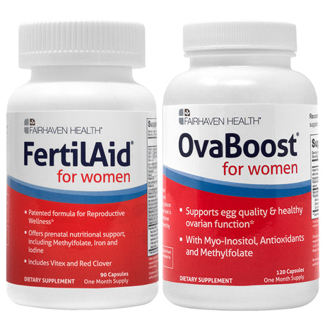 Fertilaid for Women and Ovaboost Combo 1 Month Supply Fertility Supplements