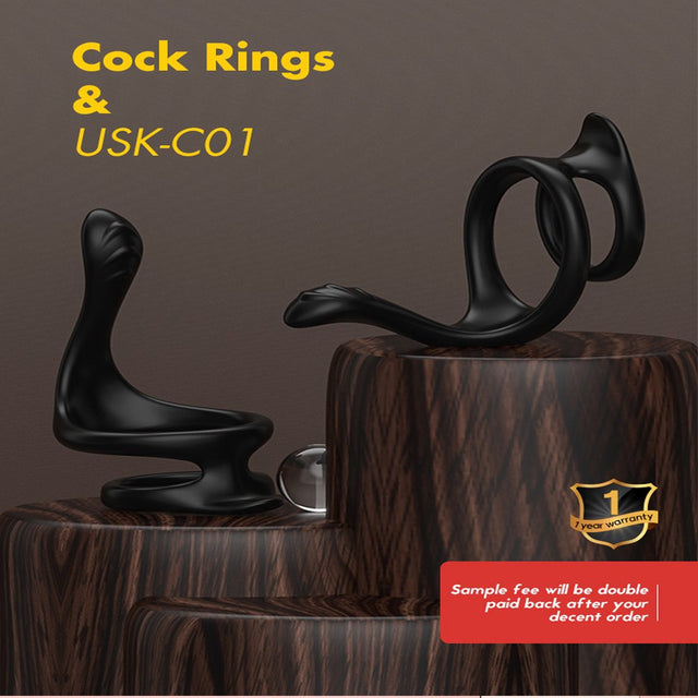Imimi Silicone Double Penis Ring - Penis Ring Silicone Ring for Erection Enhancement Sex Toys for Male Couples
