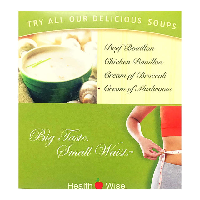 Healthwise Tomato Bouillon Soup For- Hunger Control - for Weight Loss- - Protein Supplement - (7 Packets of 0.83 Oz., Net 5.80 Oz.) - 15 Grams of Protein - 80 Calories