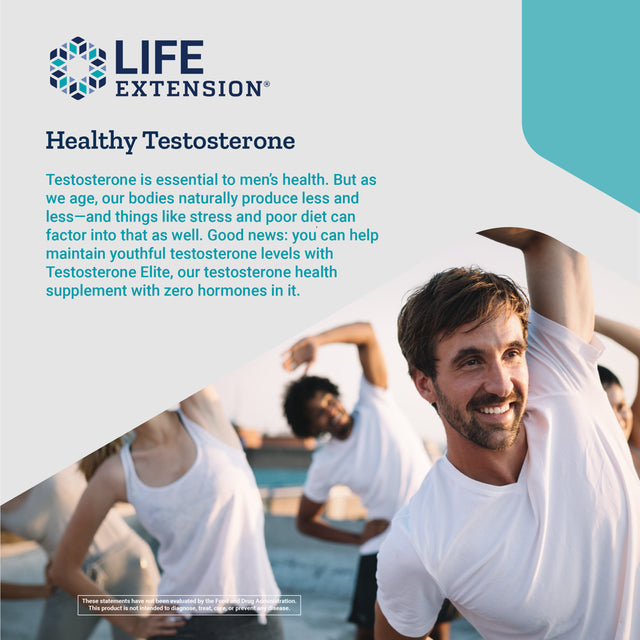 Life Extension Testosterone Elite - Promotes Testosterone Production - Unflavored - 30 Capsules