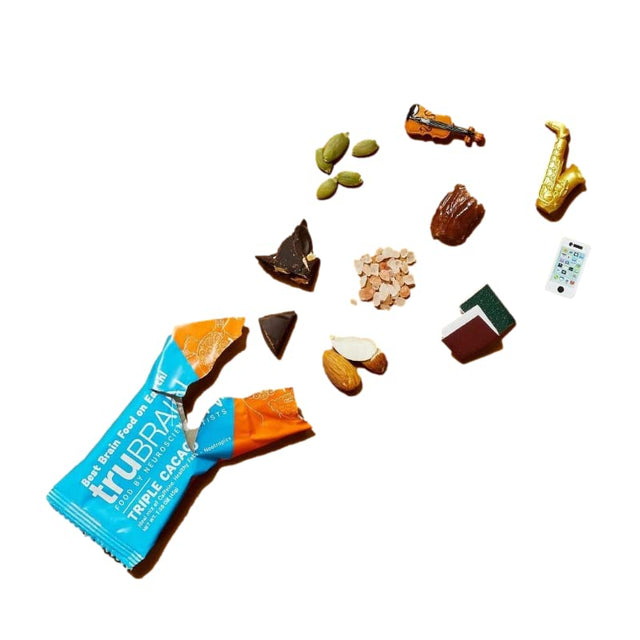 Trubrain Nootropic Bars - Focus, Energy, Clarity. Fast Absorbing Nootropics Bars | Brain Boosters | Improve Memory | Stop Procrastination