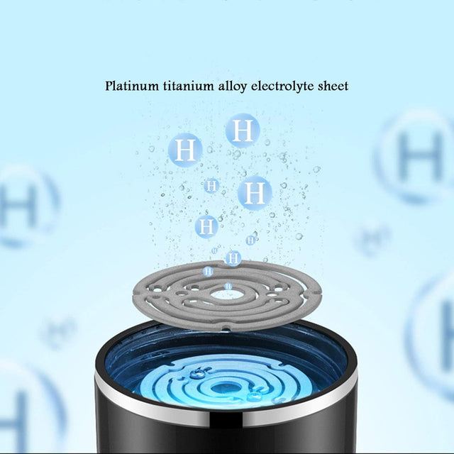 Portable 3 Minute Hydrogen-Rich Water Bottle Rechargeable High Concentration Hydrogen Generator Glass Bottle Anti-Aging Anti-Oxidation Alkaline Water Generator, 350Ml