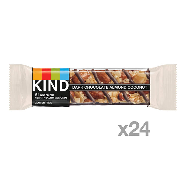 KIND Bars, Dark Chocolate Almond & Coconut, Healthy Snacks, Gluten Free, 24 Count