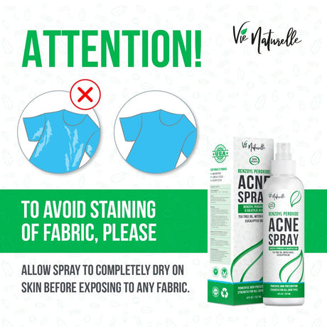 Face, Body Acne Spray with Benzoyl Peroxide - Salicylic Acid - Butt, Back Acne Treatment - Cystic Hormonal Acne Treatment, Body, Chest Spray with Tea Tree Oil - for Men, Women, Teens - Acne Body Spray