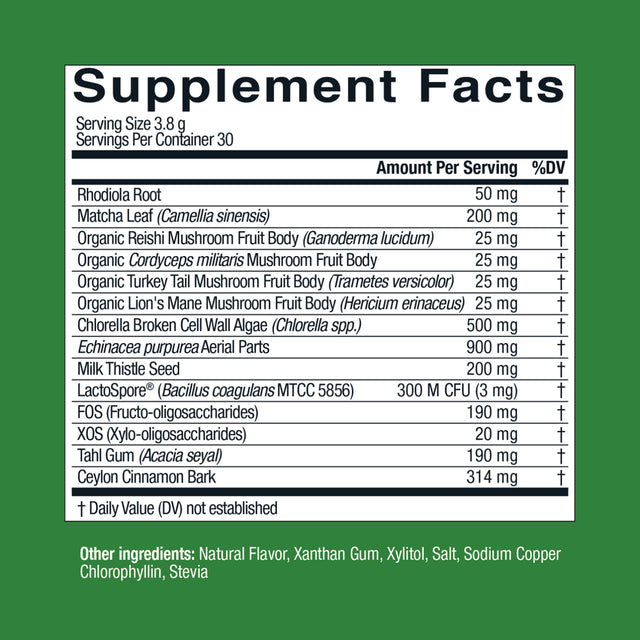 Live Conscious beyond Greens Superfood Powder with Chlorella, 500Mg, 30 Servings
