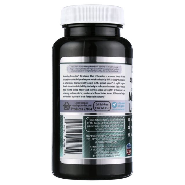 Amazing Formulas Melatonin plus L-Theanine 10Mg 120 Tablets Supplement