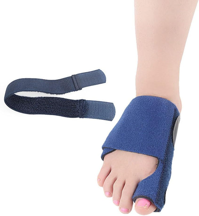 Healifty Toe Compression Brace 1 Pair Big Toe Splints Bunion Corrector Toe Separator Straightener for Women Men (Blue)