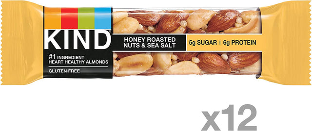 KIND Bars Honey Roasted Nuts & Sea Salt and Dark Chocolate Cherry Cashew Bars Bundle (12 Count)