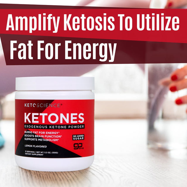 Keto Science Ketone Drink Mix Powder, Lemon, 5.3 Oz, 15 Servings