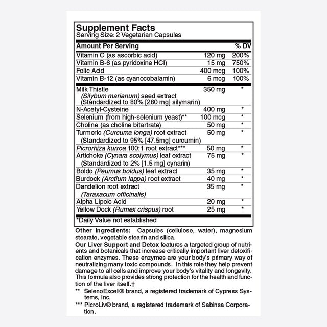 Holly Hill Health Foods, Liver Support & Detox, 60 Vegetarian Capsules