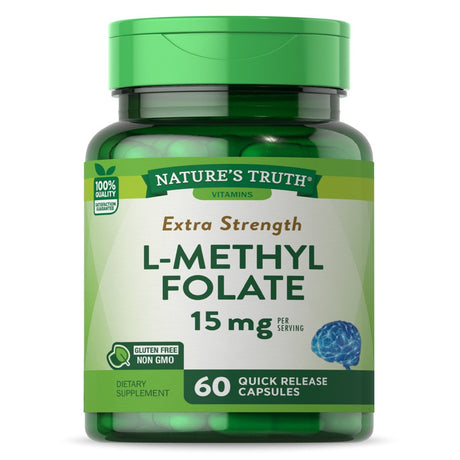 L Methylfolate 15Mg | 60 Capsules | Extra Strength | by Natures Truth