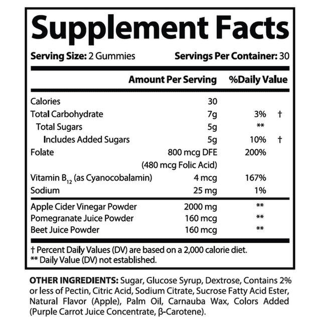 Ketonaire Keto Extreme ACV Gummies 2000Mg Dietary Supplement 60 Gummys