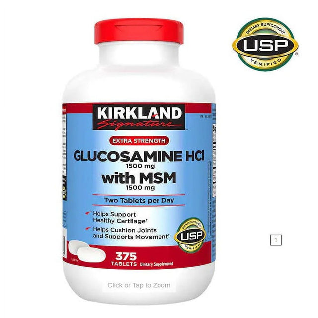 Kirkland Signature Glucosamine with MSM, 375 Tablets (2 Pack)