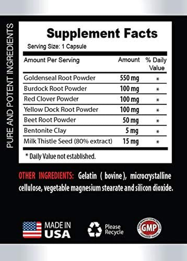 Full Body Detox Cleanse for Women - Full Body Detox and Cleanse 920MG - Pure and Potent Ingredients - Milk Thistle Supplement - 1 Bottle 100 Capsules