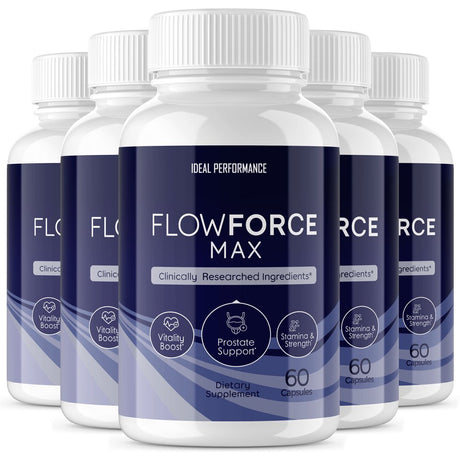 Flowforce Max- Prostate Support, Stamina, Strength Vitality Boost, 5 Pack