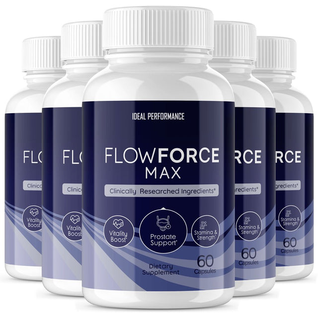 Flowforce Max- Prostate Support, Stamina, Strength Vitality Boost, 5 Pack