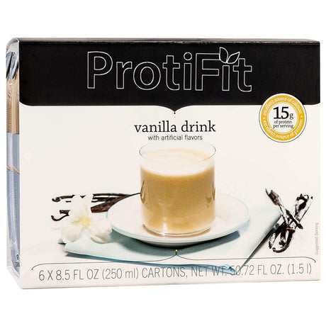 6 Pack High Protein Ready to Drink, 15G Protein, Low Calorie, Low Fat, Low Carb, Low Sugar, Gluten Free, Ideal Protein Compatible, 6 Servings per Box (Vanilla)