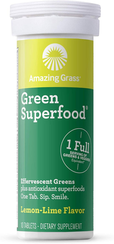 Amazing Grass Effervescent Tablets Lemon Lime 10 Count