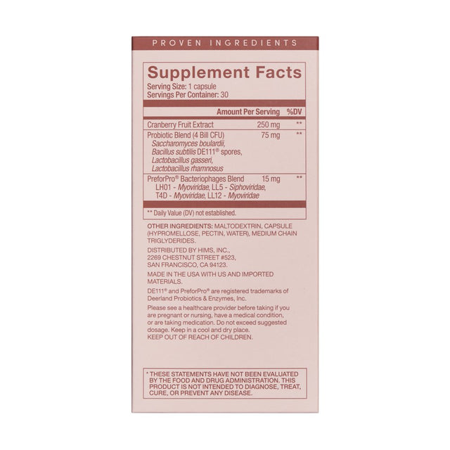 Hers Start Probiotic Supplement for Women with Cranberry Extract, 30 Count