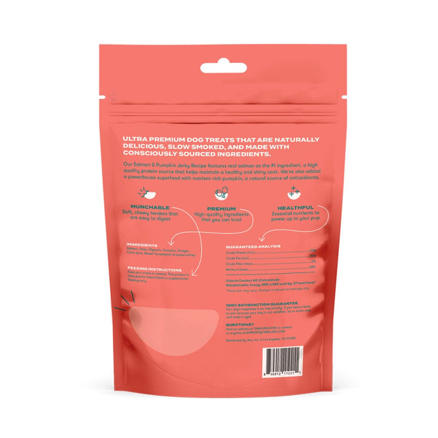 Jinx All Natural Salmon and Pumpkin Jerky Treats for Dogs, 5 Oz Bag