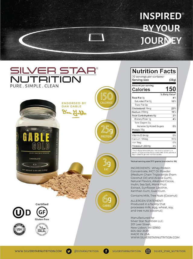 Gable Gold Chocolate Whey Protein Powder