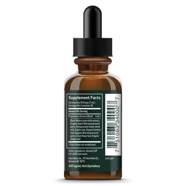 Gaia Herbs Wormwood Black Walnut Supreme, 1 Fl Oz (30 Ml)