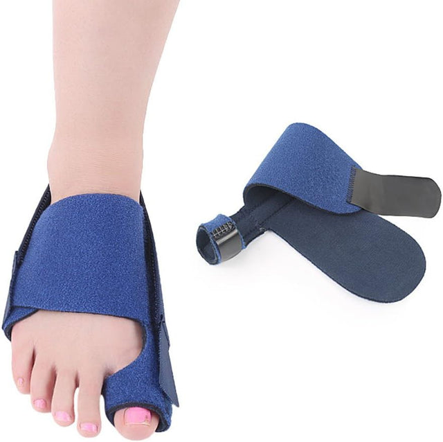 Healifty Toe Compression Brace 1 Pair Big Toe Splints Bunion Corrector Toe Separator Straightener for Women Men (Blue)