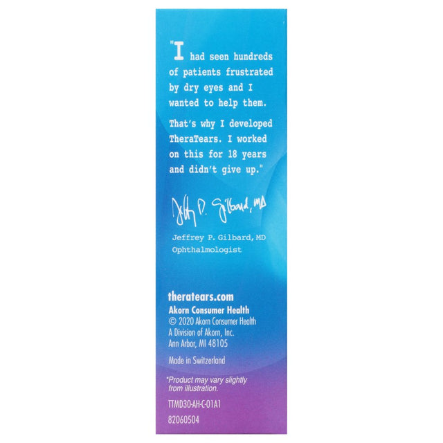 Theratears Dry Eye Therapy Lubricating Eye Drops for Dry Eyes, 1 Fl Oz Bottle