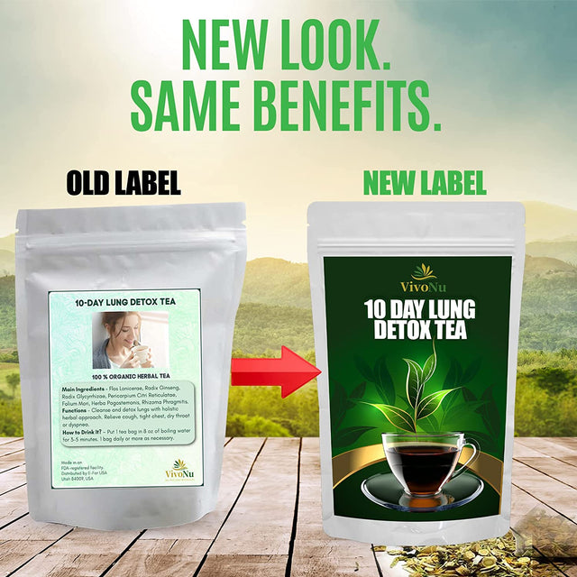 10-Day Organic Lung Detox Tea for Respiratory Support,