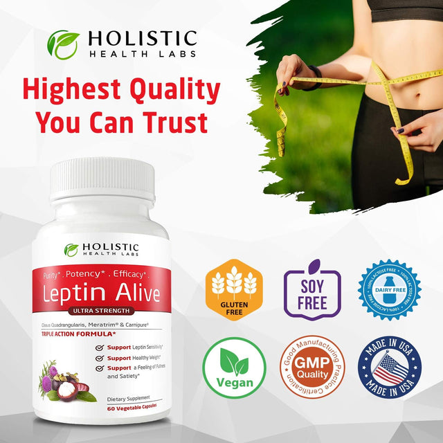 Maximum Leptin Weight Management for Women, Extra Strength - Meratrim, Carnipure and Cissus Quadrangularis Natural Metabolism Support and Cravings Management. 60 Veggie Capsules