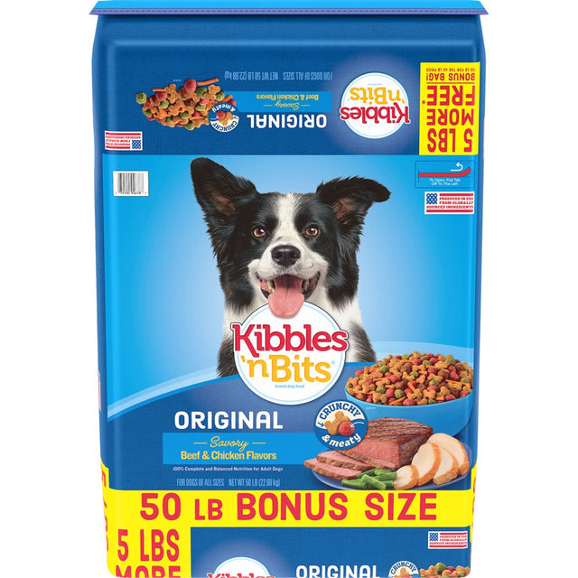 Kibbles 'N Bits Original Savory Beef & Chicken Flavors Dry Dog Food, 50-Pound