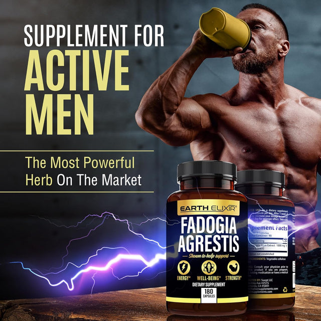 Fadogia Agrestis Supplement 1000Mg (180 Capsules) - Made in USA - 3 Month Supply - 3Rd Party Tested - Fadogia Agrestis Extract -Max Purity – 100% Pure – Fadogia Agrestis Capsules