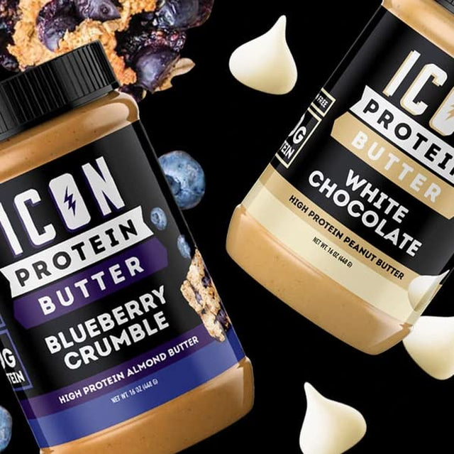 ICON Meals, Protein Peanut Butter, Creamy, Protein-Packed, Handcrafted Spread, Premium Whey Protein, Gluten Free (16 Servings, White Chocolate)