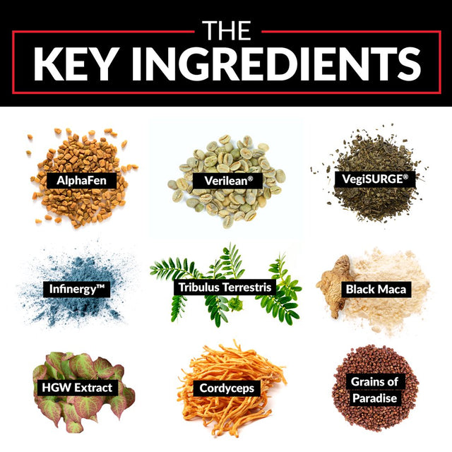 Force Factor Alpha King Surge Testosterone Booster and Fat Burner for Men, 60 Capsules