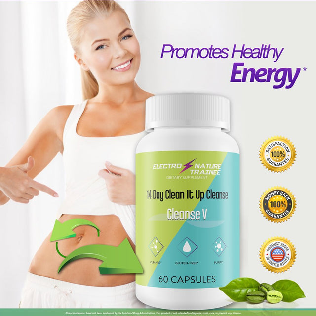 14 Day Clean It up Cleanse - Cleanse V Power with Fennel & Acai - Lose Weight - Remove Toxins - Colon Cleanse - Liver Cleanse - Detox Cleanse - Body Cleanse - Weight Loss Cleanse