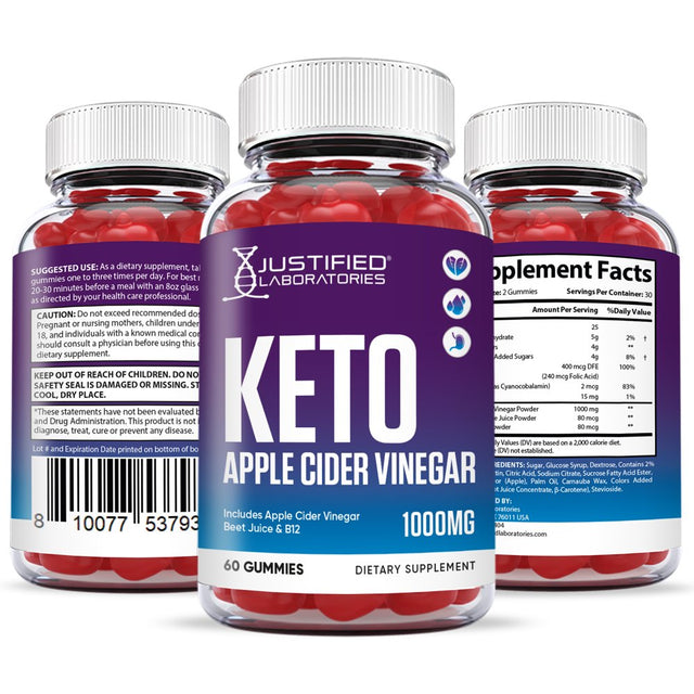 Keto ACV Gummies 1000MG Dietary Supplement 60 Gummys