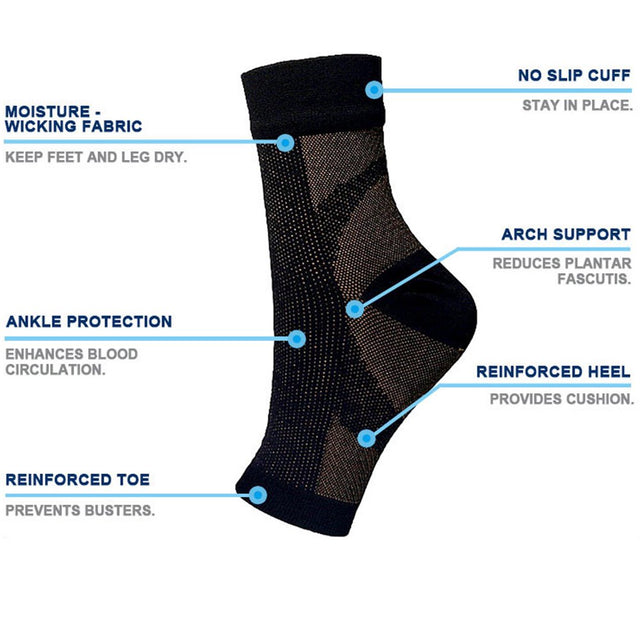 Neuropathy Socks for Women and Men, 4Pairs Soothe Relief Compression Socks, Fitness Compression Socks Elastic Cycling Socks Ankle Brace for Plantar Fasciitis Sleeve Soothexxl