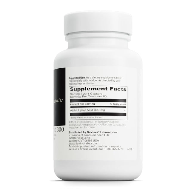 Alpha Lipoic Acid 300, 60 Capsules, Davinci Laboratories of Vermont