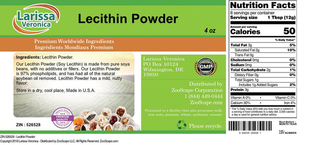Larissa Veronica Lecithin Powder, (4 Oz, 1-Pack, Zin: 526528)