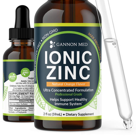 Ionic Liquid Zinc Organic Supplement Drops - Pure Zinc Liquid Sulfate 15Mg - 115+ Day Supply - Gentle on Stomach - Natural Zinc Absorption - Easy to Take Adult & Kids Serving Size - Vegan - USA