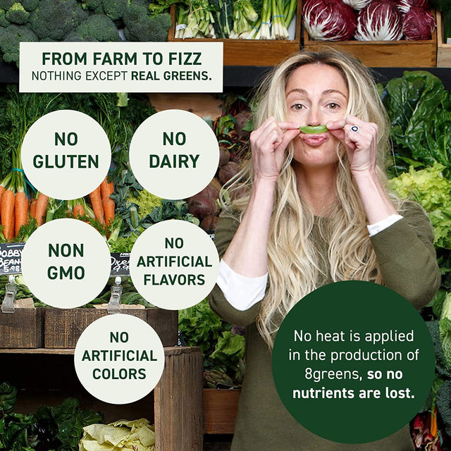 8Greens Detox Fizzy Tablets - Packed with 8 Powerful Super Greens, Greens Powder (1 Tube/10 Tablets)