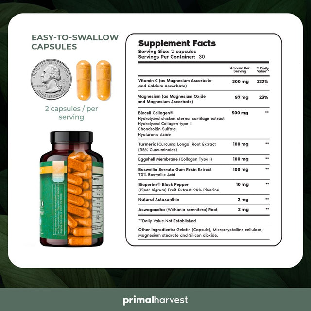 Joint Supplements by Primal Harvest, Primal Flex Joint Support 60 Pills