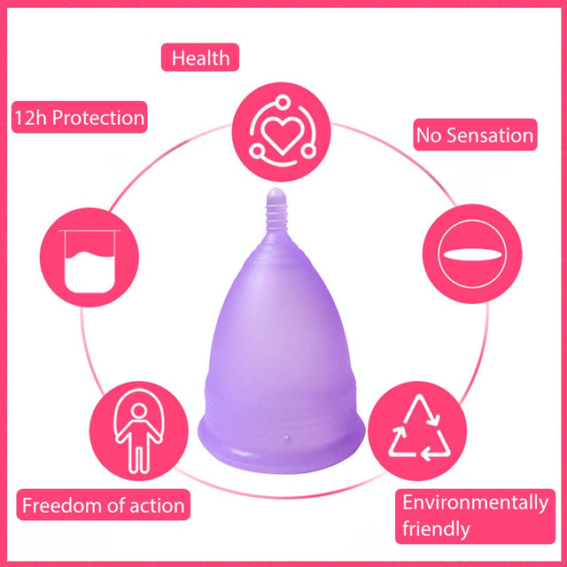 Howarmer Menstrual Cups, Reusable Period Cup for Beginners | Tampons & Pads Alternative, FDA Approved Silicone Menstrual Cup Set | Double Cups (Regular and Heavy Flow) - Blue