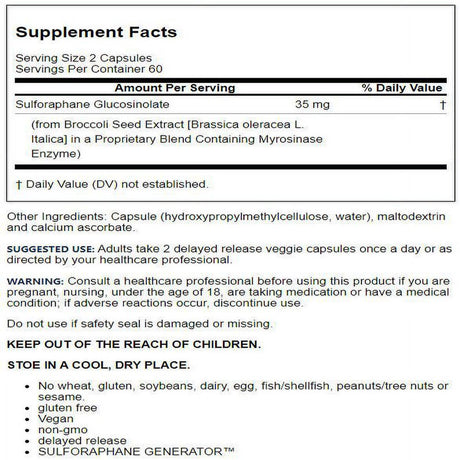 Jarrow Formulas Broccomax Nutritional Supplements, Assists in Cell Replication and Liver Health, 120 Veggie Caps