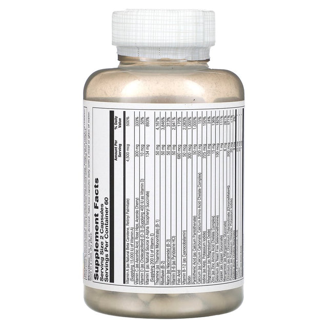 Solaray Multi Energy No Iron, Two Daily Capsules | 120 Count