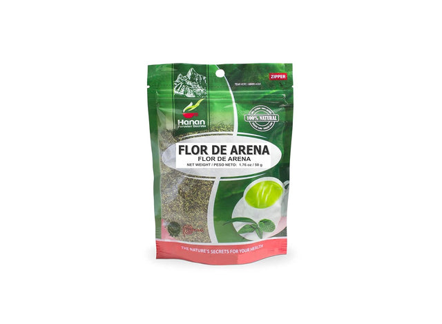 Hanan Peruvian Secrets Flor De Arena| 100% Natural Tiquilia Paronychioides | 1.76Oz / 50G | Natural Cleanser & Detoxifier Aid| Promotes Good Digestion (6 Pack)