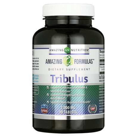 Amazing Formulas Tribulus Dietary Supplement - 1000MG - 90 Tablets per Bottle - Standardized to Contain Min. 45% Saponins - Supports Lean Muscle Mass, Promotes Cardiovascular Health,
